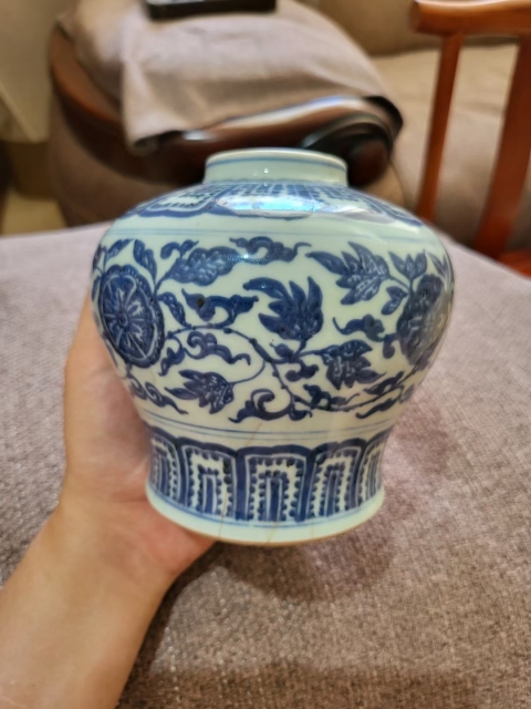 古玩陶瓷青花纏枝天字罐拍賣,當前價格350000元