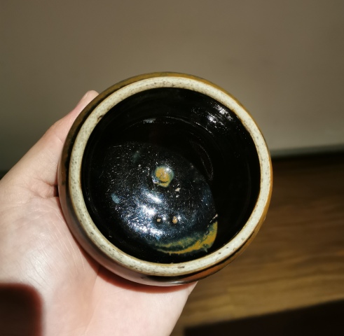 古玩陶瓷元.磁州窯窯變鐵銹花釉茶入拍賣,當前價格598元