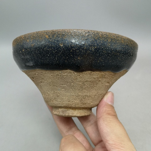 古玩陶瓷南宋建窯系黑釉束口盞拍賣，當前價格7800元