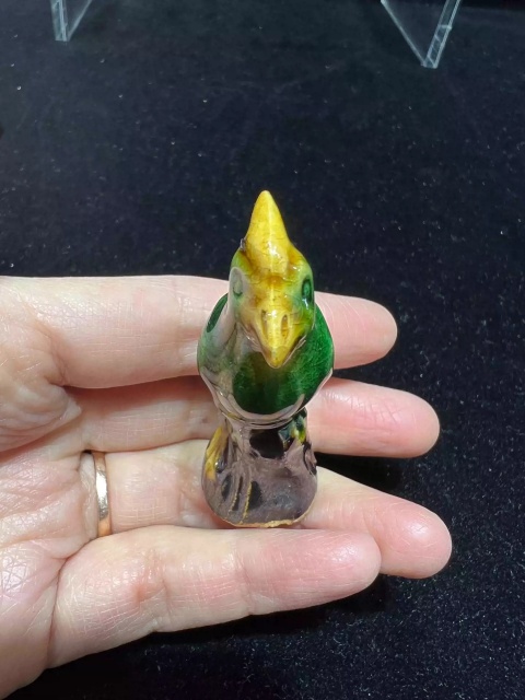 古玩陶瓷素三彩鳥形瓷塑拍賣,當前價格369元