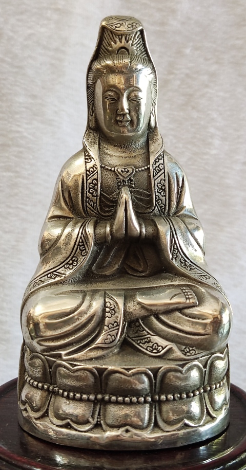 古玩雜項(xiàng)白銅觀音菩薩像拍賣,當(dāng)前價(jià)格498元