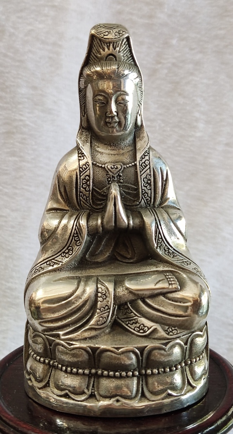 古玩雜項(xiàng)白銅觀音菩薩像拍賣,當(dāng)前價(jià)格498元