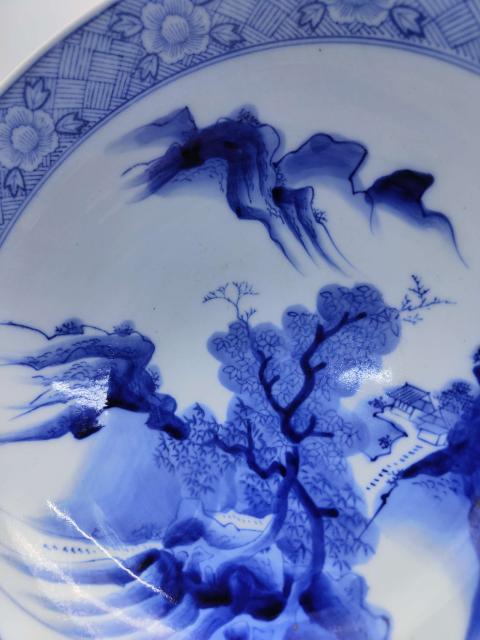 古玩陶瓷日本青花山水大碗拍賣,當前價格1999元