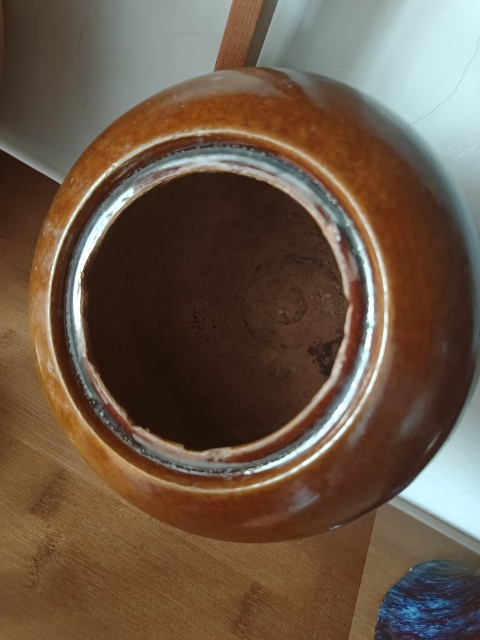 古玩陶瓷光緒鈞紅醬黃釉圍棋罐拍賣，當前價格5900元