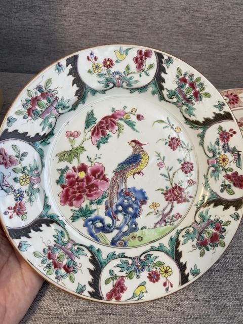 古玩陶瓷清雍正 粉彩雉雞牡丹紋折沿盤拍賣，當前價格12888元