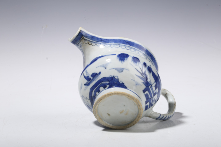 古玩陶瓷清中期?青花山水樓閣紋奶杯拍賣，當前價格1700元