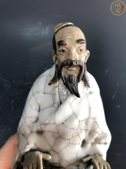 古玩陶瓷哥釉人物撫琴坐像拍賣，當前價格1200元