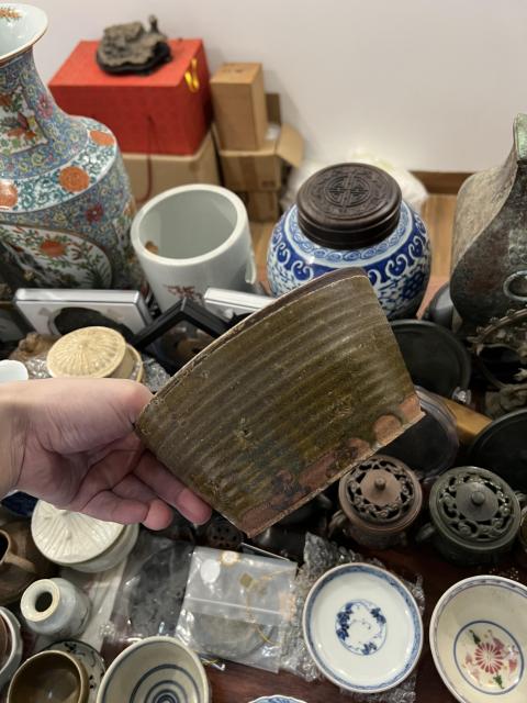 古玩陶瓷清代綠釉筒式洗拍賣，當前價格399元
