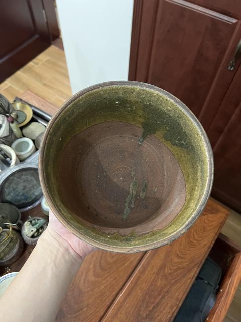 古玩陶瓷清代綠釉筒式洗拍賣，當前價格399元