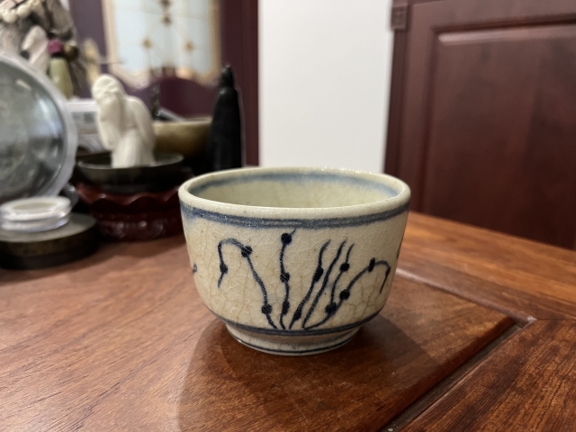 古玩陶瓷哥釉青花荷塘蜻蜓圖香爐拍賣,當前價格299元