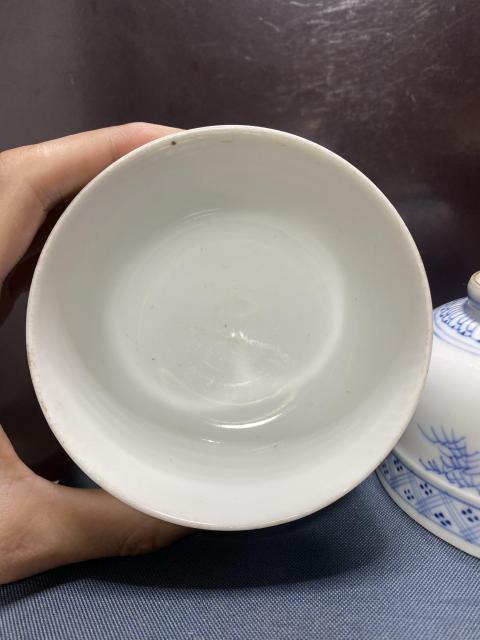古玩陶瓷清晚期青花詩文碗一對拍賣,當前價格680元