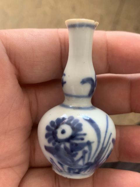 古玩陶瓷清早期青花花卉葫蘆瓶拍賣，當前價格998元