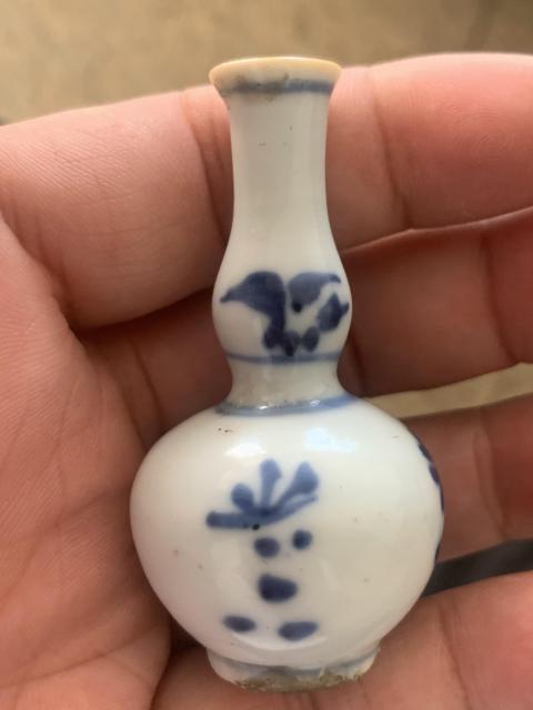 古玩陶瓷清早期青花花卉葫蘆瓶拍賣，當前價格998元