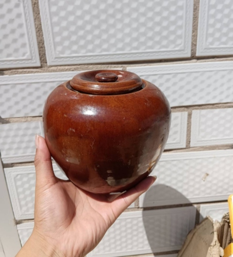 古玩陶瓷光緒鈞紅釉圍棋罐拍賣，當(dāng)前價格6800元