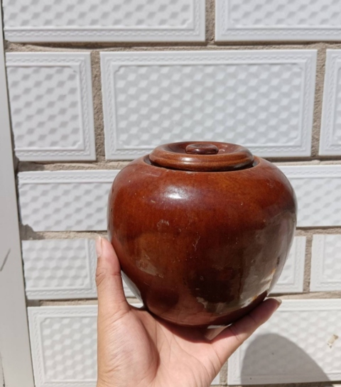古玩陶瓷光緒鈞紅釉圍棋罐拍賣，當(dāng)前價格6800元