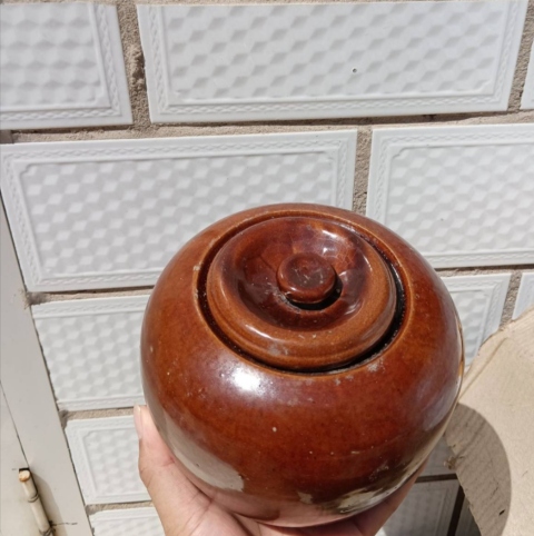 古玩陶瓷光緒鈞紅釉圍棋罐拍賣，當(dāng)前價格6800元