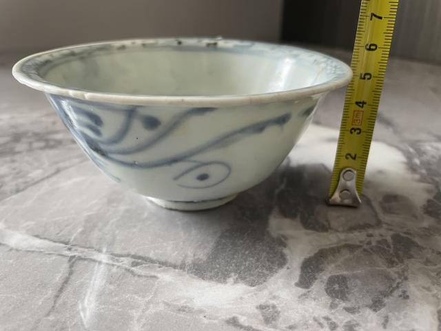 古玩陶瓷明代青花雙鳳穿花撇口碗拍賣,當前價格1980元