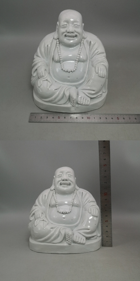 古玩陶瓷清代白釉彌勒佛塑像拍賣,當前價格1850元