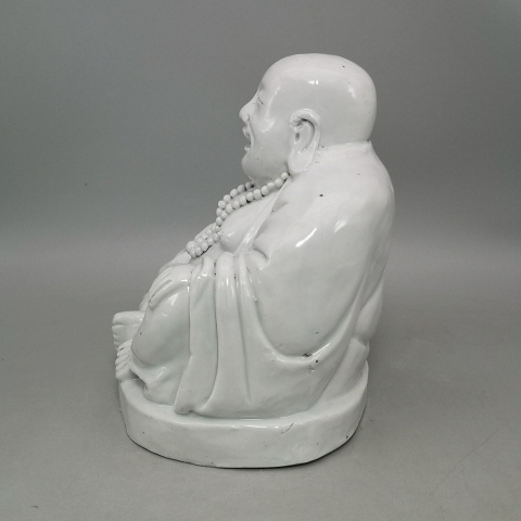 古玩陶瓷清代白釉彌勒佛塑像拍賣,當前價格1850元