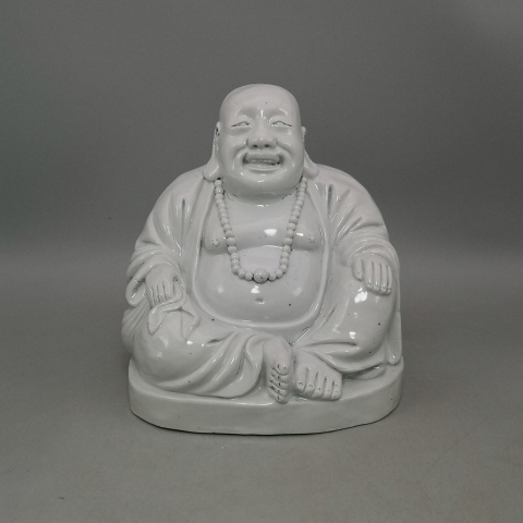 古玩陶瓷清代白釉彌勒佛塑像拍賣,當前價格1850元