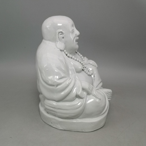 古玩陶瓷清代白釉彌勒佛塑像拍賣,當前價格1850元