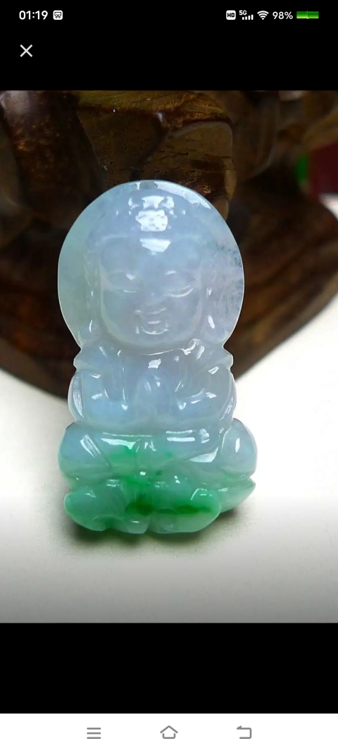 古玩玉器天然翡翠“寶寶佛”掛墜拍賣,當前價格456元