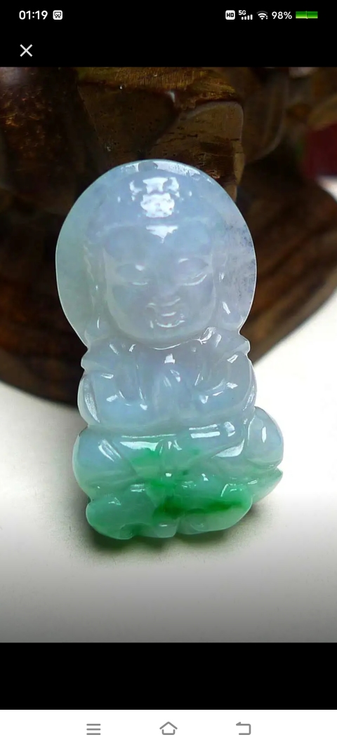 古玩玉器天然翡翠“寶寶佛”掛墜拍賣,當前價格456元