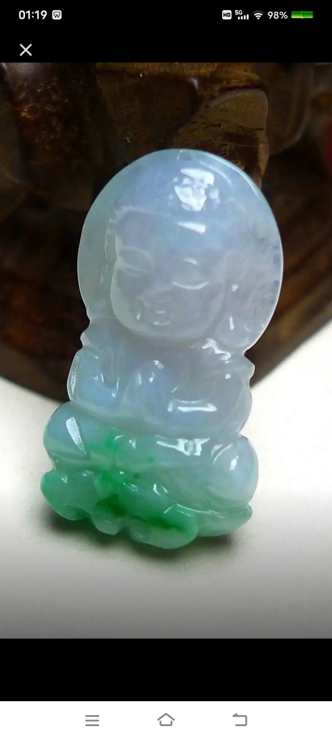 古玩玉器天然翡翠“寶寶佛”掛墜拍賣,當前價格456元