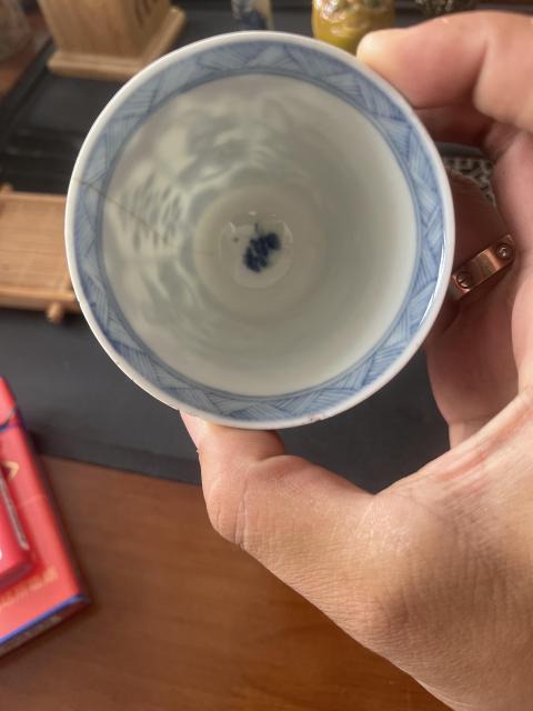 古玩陶瓷青花開光花卉仕女紋杯拍賣,當前價格1000元