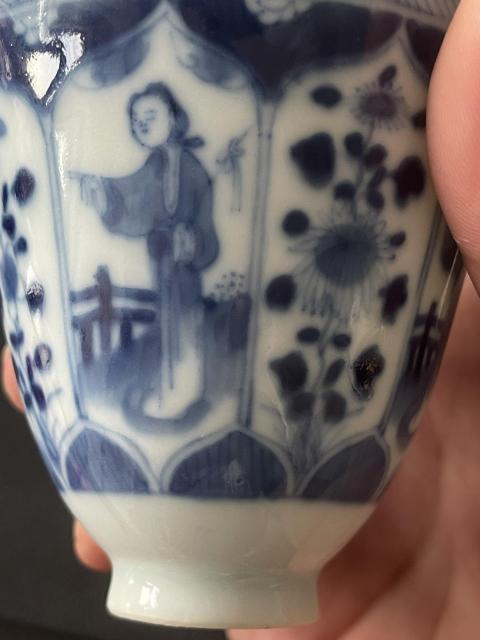 古玩陶瓷青花開光花卉仕女紋杯拍賣,當前價格1000元