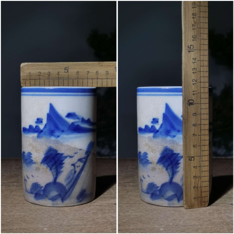 古玩陶瓷青花山水筆筒拍賣，當(dāng)前價(jià)格999元