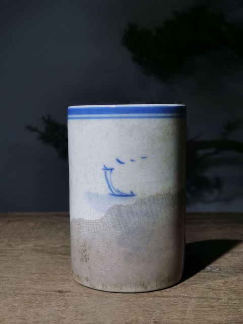 古玩陶瓷青花山水筆筒拍賣，當(dāng)前價(jià)格999元