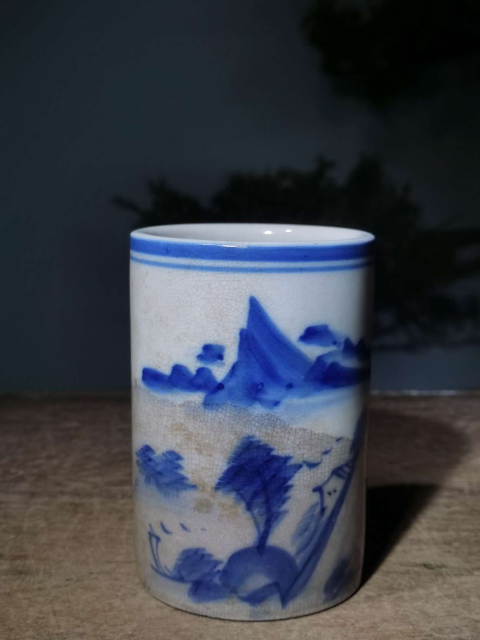 古玩陶瓷青花山水筆筒拍賣，當(dāng)前價(jià)格999元
