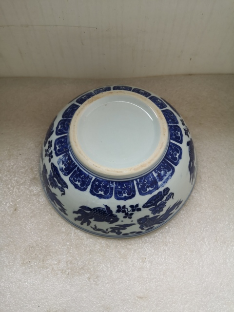 古玩陶瓷青花魚藻紋大碗拍賣,當前價格398元