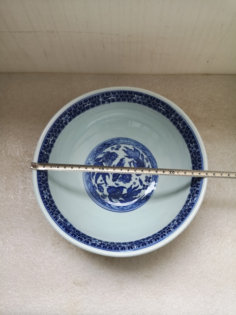 古玩陶瓷青花魚藻紋大碗拍賣,當前價格398元