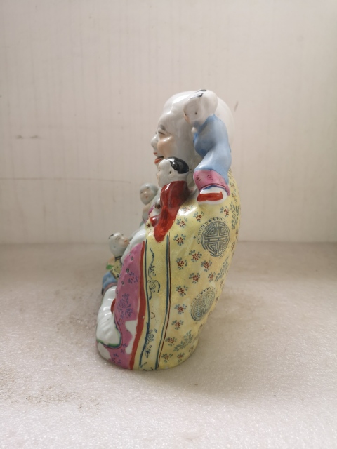 古玩陶瓷粉彩五子登科造像拍賣,當(dāng)前價格480元