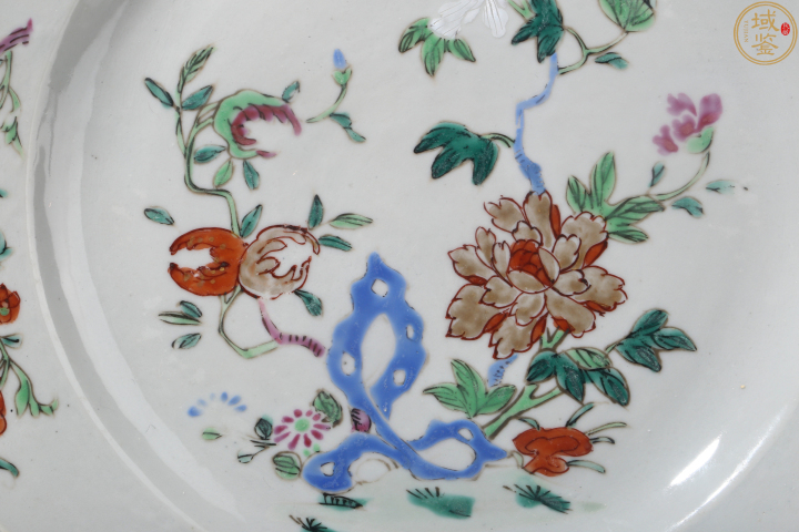 古玩陶瓷粉彩洞石花卉紋八方盤拍賣，當前價格2500元