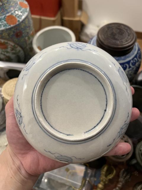 古玩陶瓷民國(guó)青花礬紅描金盤拍賣,當(dāng)前價(jià)格199元