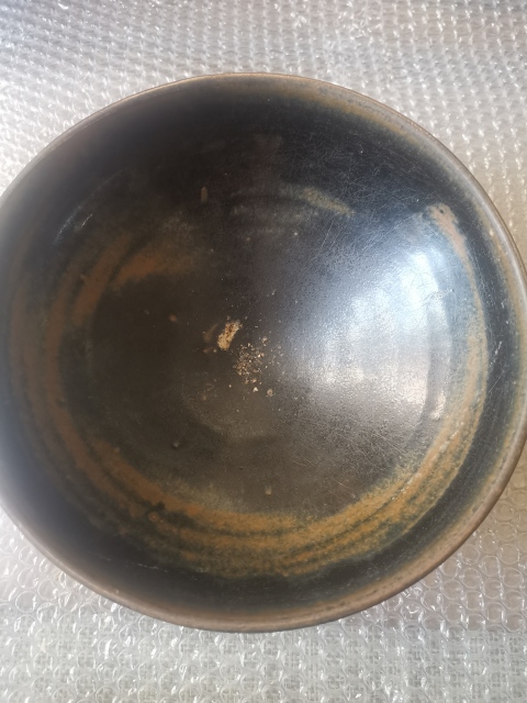 古玩陶瓷元代，耀州窯，窯變黑釉大碗拍賣，當前價格1666元
