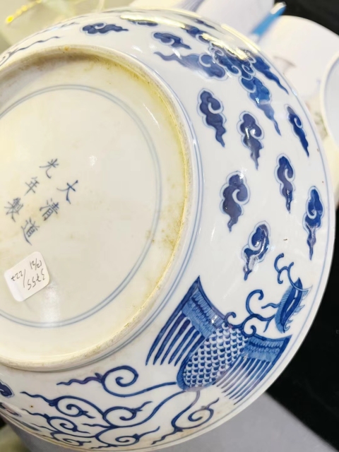 古玩陶瓷青花雙鳳紋盤一對拍賣，當前價格280000元