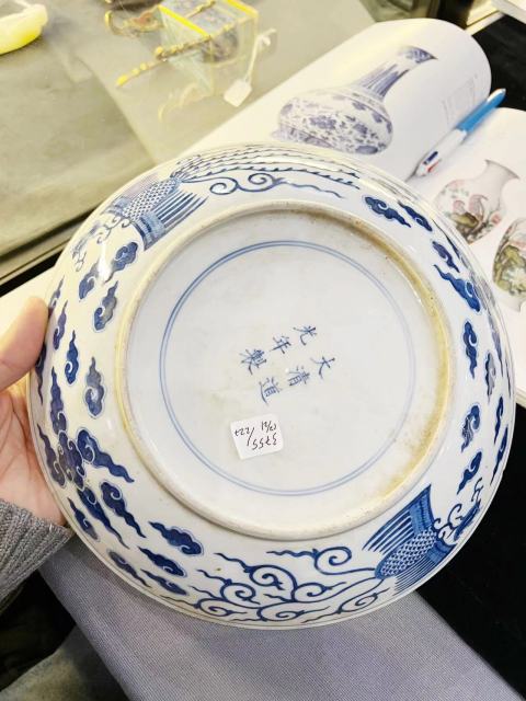 古玩陶瓷青花雙鳳紋盤一對拍賣，當前價格280000元