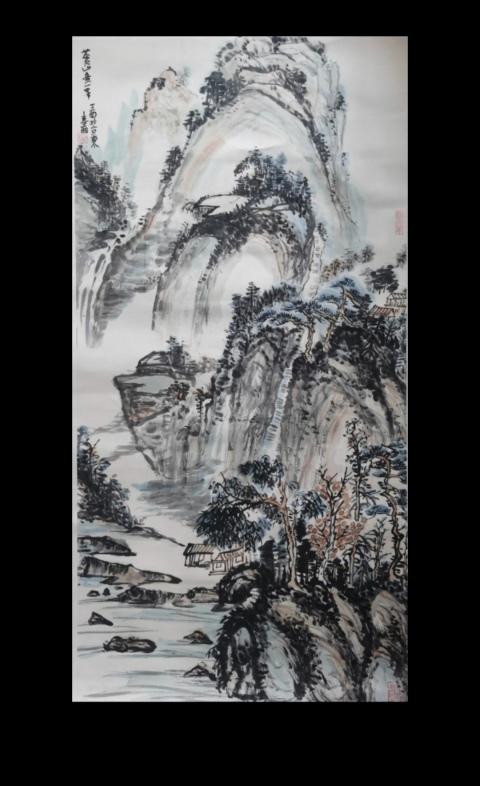 古玩字畫中國美術家協會會員北京墨彩畫院院長趙春雨山水圖拍賣，當前價格1288元