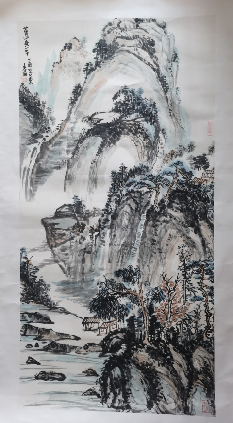 古玩字畫中國美術家協會會員北京墨彩畫院院長趙春雨山水圖拍賣，當前價格1288元