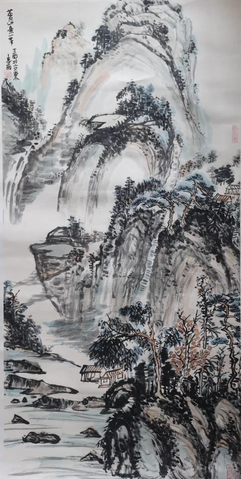 古玩字畫中國美術家協會會員北京墨彩畫院院長趙春雨山水圖拍賣，當前價格1288元