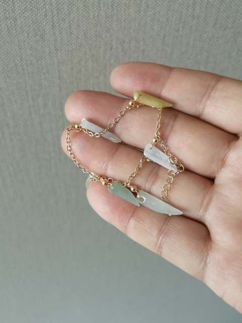 古玩玉器天然翡翠搭配手鏈拍賣,當前價格450元
