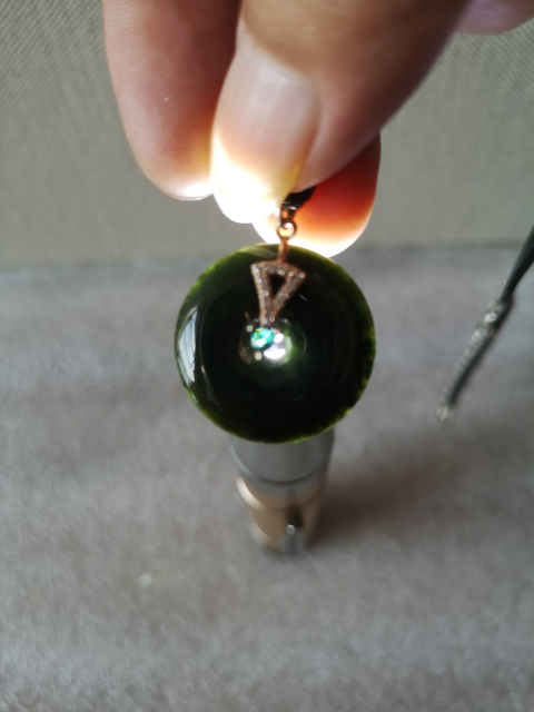 古玩玉器天然翡翠“平安扣”掛墜拍賣,當前價格160元