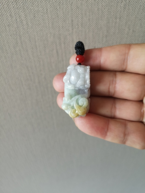 古玩玉器天然翡翠“貔貅”掛件拍賣,當前價格398元