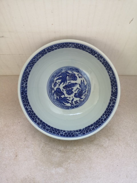 古玩陶瓷青花魚藻紋大碗拍賣,當前價格398元