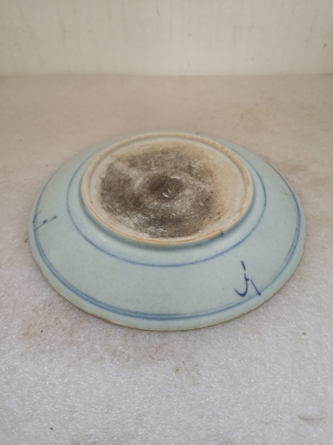 古玩陶瓷青花淡描花卉紋盤拍賣,當前價格450元