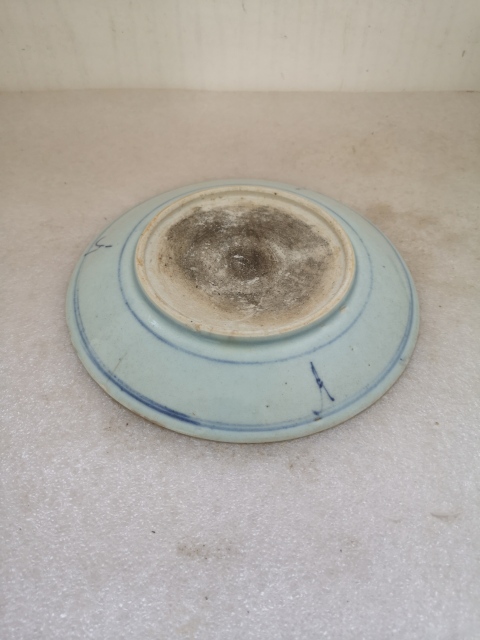 古玩陶瓷青花淡描花卉紋盤拍賣,當前價格450元